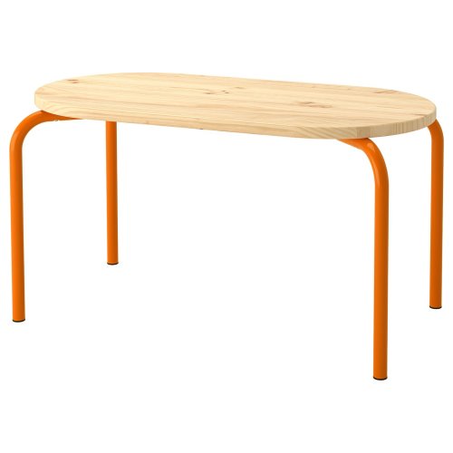 GREJSIMOJS Children's table - wood/orange 33 1/8x16 1/2 "