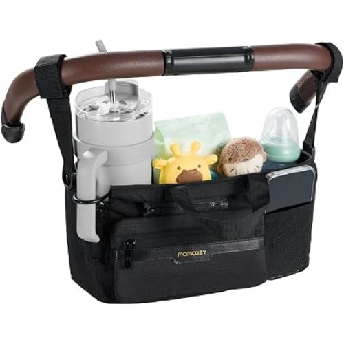 Momcozy Stroller Organizer with 40 oz Tumbler Holder, Non-Slip Straps
