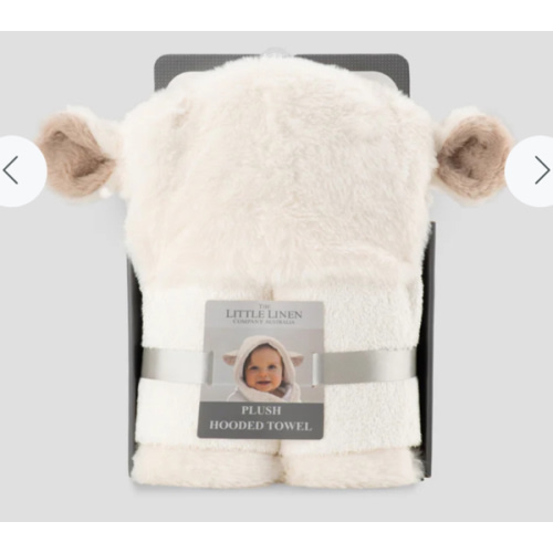 Little Linen Plush Baby Hooded Towel - Farmyard Lamb – Little Linen Created