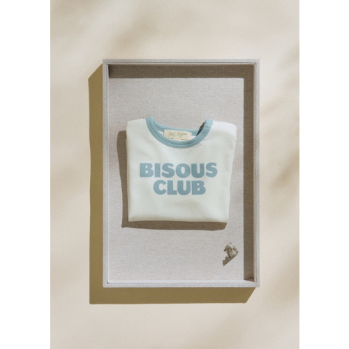 Bisous club T-Shirt - Ecru / vintage blue