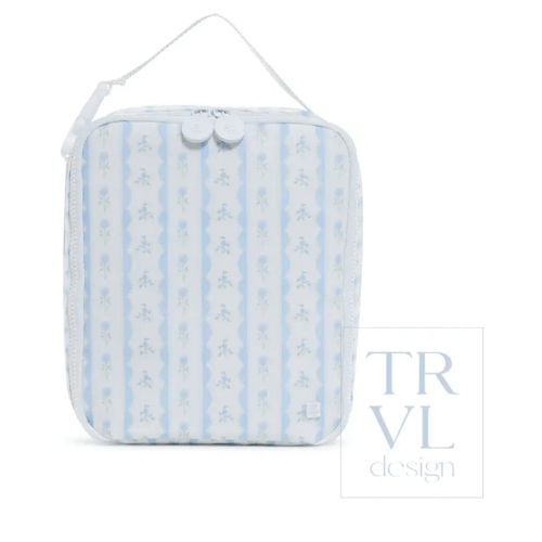 Insulated Lunch Bag - Lunch Box - Ribbon Floral Blue - TRVL Design