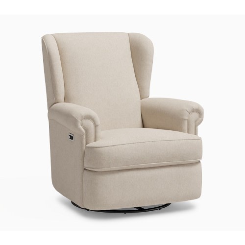 Chris Loves Julia Lakehouse Power Recliner Brushed Chenille Oat