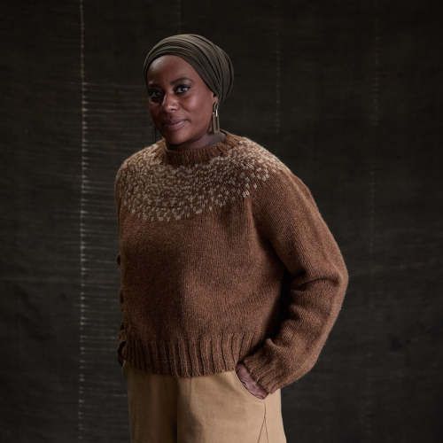 Cropped Isle Womens Sweater - British Heritage Wool - Sycamore