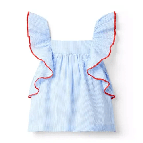 Girl Bliss Blue Stripe Striped Ruffle Top by Janie and Jack