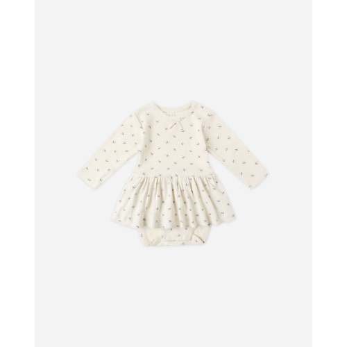 Pointelle Skirted Bodysuit || Blue Ditsy – Quincy Mae