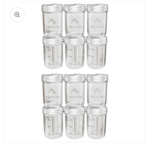 6oz Glass Breast Milk Storage Containers