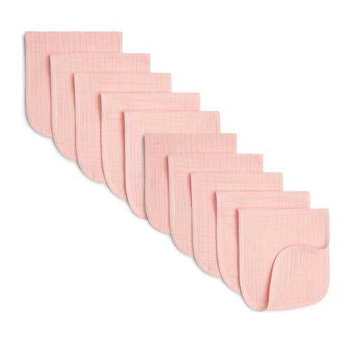 Small Story Organic Cotton Burp Cloths Multipack - Pink Hues, 10