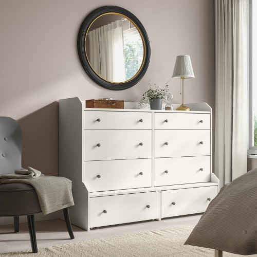 HAUGA 8-drawer dresser - white 54 3/8x41 "