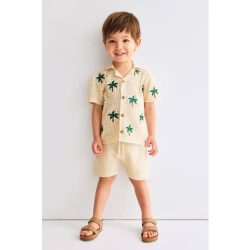 2-PIECE HOLE-KNIT COTTON SET