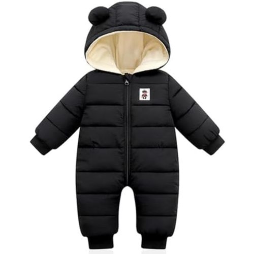 Baby Snowsuit Winter Hooded Romper Baby Coat Jumpsuit Zipper Infant Clothes Outfits Boys Girls
