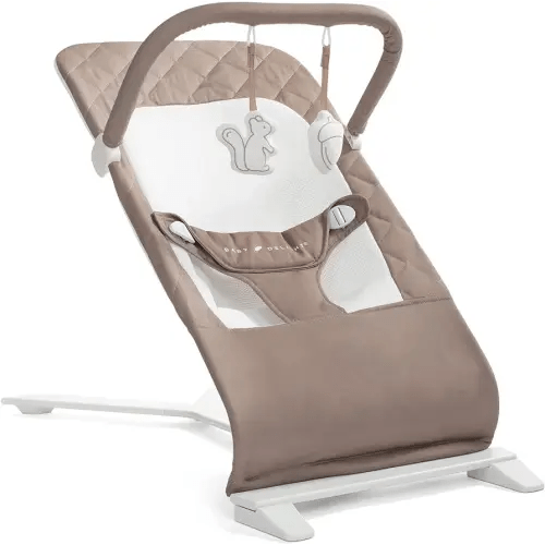 Baby Delight Alpine Deluxe Portable Baby Bouncer | Infant | 0-6 Months | 100% GOTS Certified Organic Cotton Fabric | Organic Mocha