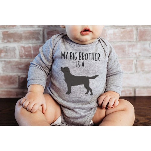 My Big Brother / Sister is a Labrador Retriever Baby Bodysuit, Dog Baby Boy Baby Girl Clothes, One Piece Romper, Black Lab Baby Shower Gift