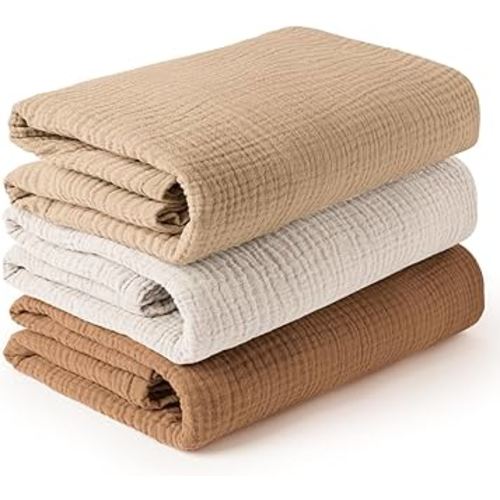 Amazon.com: Konssy 3 Pack Muslin Swaddle Blankets for Unisex, Newborn Receiving Blanket, Large 47 x 47 inches, Soft Breathable Muslin Baby Swaddles for Boys & Girls : Baby