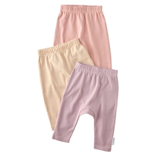 Harlowe Organic Cotton Assorted 3-Pack Harem Pants, 6-9M