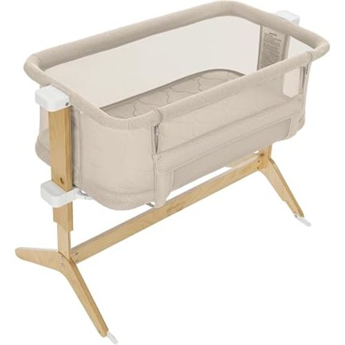 Newton Baby Bassinet & Bedside Sleeper with Mattress & Sheet - Sandstone