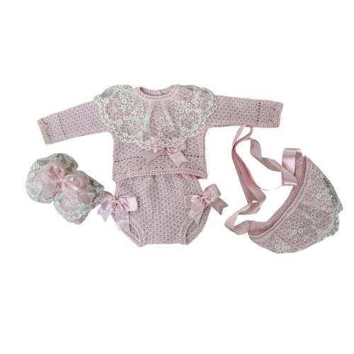 Eleanor Luxe Knitted 4-piece set Pink