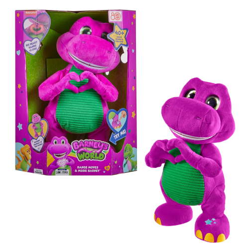 Fisher-Price Barney’s World Dance Moves Music Barney Plush, 13-inch Figure, Songs, Sounds, Lights & Soft Texture