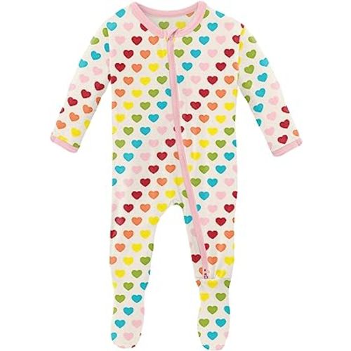 KicKee Baby & Toddler Zipper Footie – Ultra-Soft Viscose from Bamboo Pajamas with Flip Paws & Grips