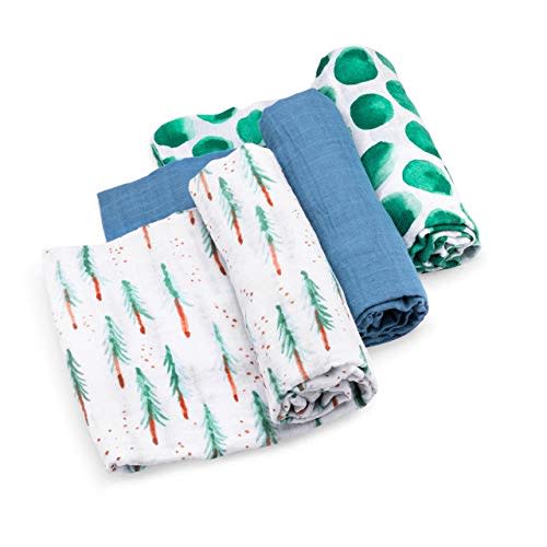 Parker Baby Swaddle Blankets - 3 Pack of 100% Cotton Muslin Swaddle Blankets for Boys - Timber Set