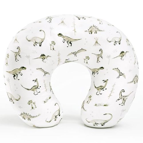 GRSSDER Nursing Pillow Cover Stretchy Minky Removable Nursing Covers for Breastfeeding Pillows, Ultra Soft Comfortable Slipcover for Boy and Girls, Stylish Pretty Dinosaur