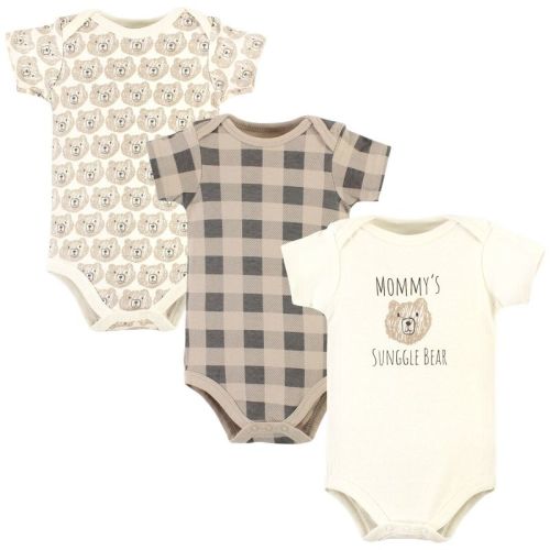 Hudson Baby Cotton Bodysuits, Snuggle Bear