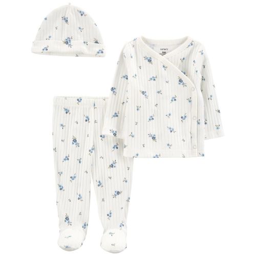 Baby 3-Piece Floral Outfit Set - 6M - Ivory