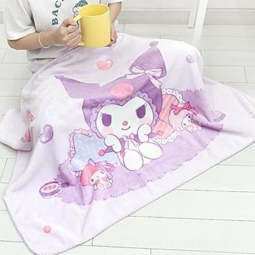 Cute Blanket Super Soft Cozy Flannel Blanket, 40x28in (Purple)