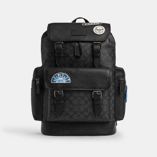 COACH® Outlet | Sprint Backpack In Signature Canvas With Patches