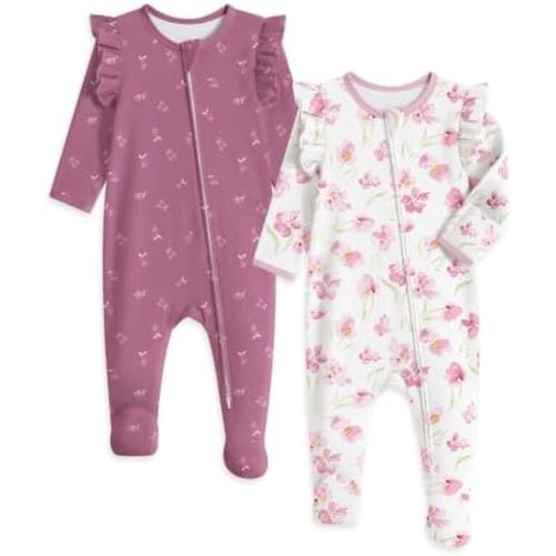 Yoofoss Baby Sleepers Baby Girl Clothes 100% Organic Cotton Pajamas for Newborn 0-3 3-6 6-9 Months Sleep and Play Pjs