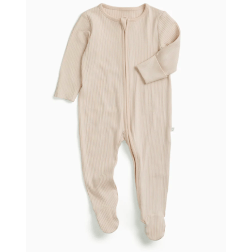 Ribbed Clever Zip Footed Baby Pajamas