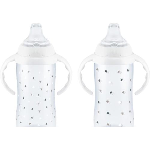 NUK Learner Cup 6+ Months Timeless Collection Amazon Exclusive 10 Oz – BPA Free Spill Proof Sippy Cup 2 Count (Pack of 1)