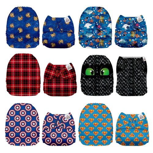 Mama Koala 1.0 Cloth Diapers for Babies, 6 Pack Pocket Shell Only (NO Inserts) - One Size Washable and Reusable Pocket Diapers for Newborns and Toddlers - 160011