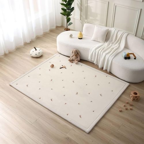 Hakuna Matte Premium Baby Playmat for Floor 60" x 80" – Cloudsoft Coral Velvet Memory Foam Rug for Crawling – Non-Slip, Water-Resistant, Non-Toxic, Easy-Care Muscle Mat – Thick Play Mat for Baby