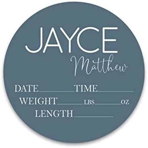 Birth Stat Sign Personalized for Newborn Baby | Solid Color Options | Crib & Nursery Decor, Photography Prop, Baby Shower Gifts, Gender Reveal, Pregnancy Announcement, Hickory Hollow Designs