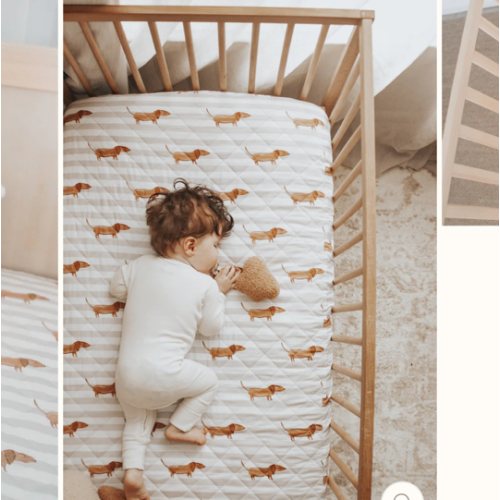 Bambella Designs 2-in-1 Waterproof Cot Sheet & Mattress Protector | Dachshund Days