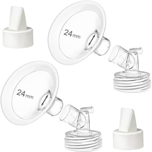 Pumpmom 24mm Flanges Compatible with Spectra S2 Spectra S1 9 Plus Synergy Gold Breastpumps Accessories, Replacement Breast Shield to Spectra Pump Parts and Spectra Flange