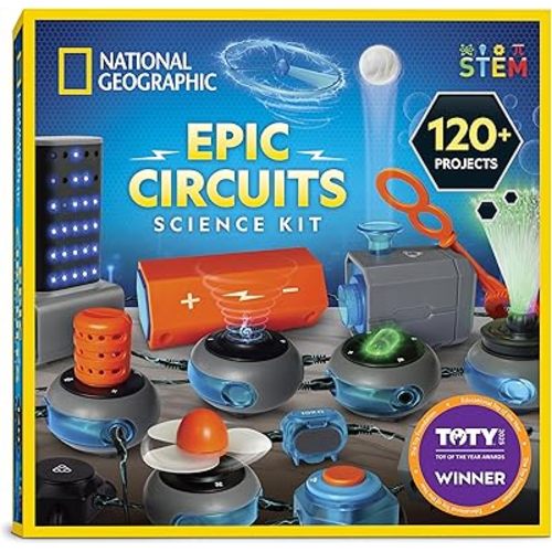 National Geographic Circuit Maker Kit - Electronics Kit for Kids with 120 Electrical Circuit Projects, Electric Circuit STEM Toy, Electronic Projects, Electrical Circuit Kit for Kids, Electricity Kit