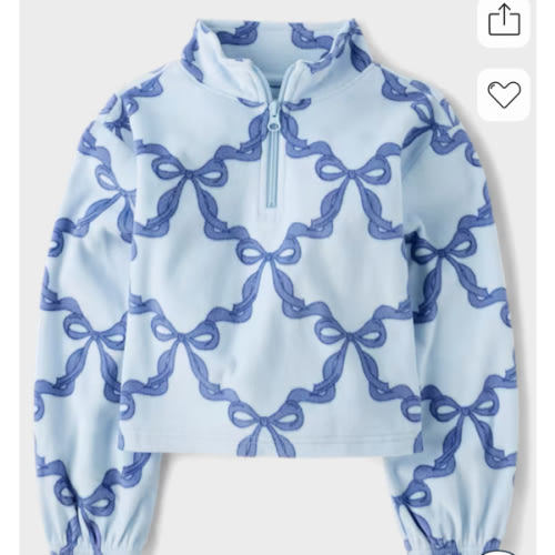 Girls Long Sleeve Print Microfleece Half Zip Pullover - PINK | The Children's Place