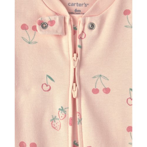 Baby Girl Strawberry Snug Fit Sleep & Play Pajamas - Pink