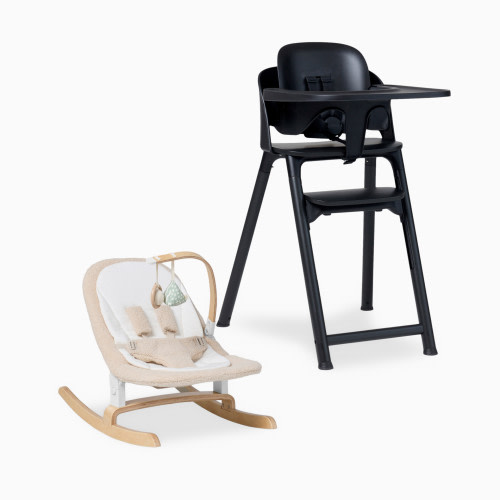 Lalo 7-in-1 High Chair + Newborn Rocker Bundle - Licorice