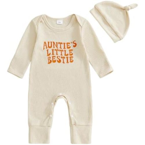SAYOO Aunties Bestie Baby Clothes Gender Neutral Unisex Newborn Boy Girl Ribbed One-Piece Solid Jumpsuit Romper Outfit