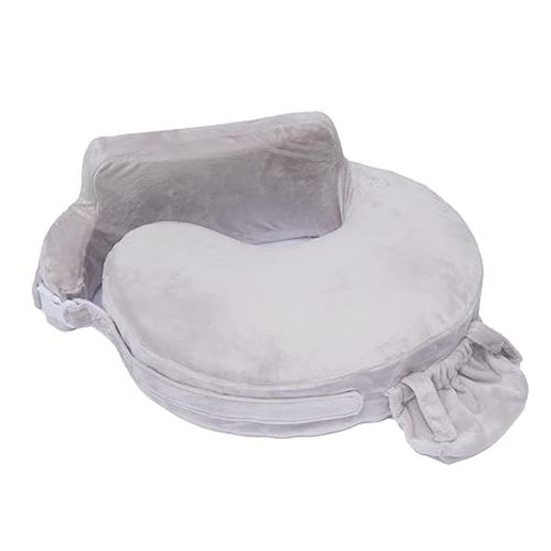 My Brest Friend Super Deluxe Nursing Pillow - Enhanced Comfort & Ergonomic Breastfeeding Pillow for Ultimate Support for Mom & Baby - Adjustable and with Handy Side Pocket, Sandstone
