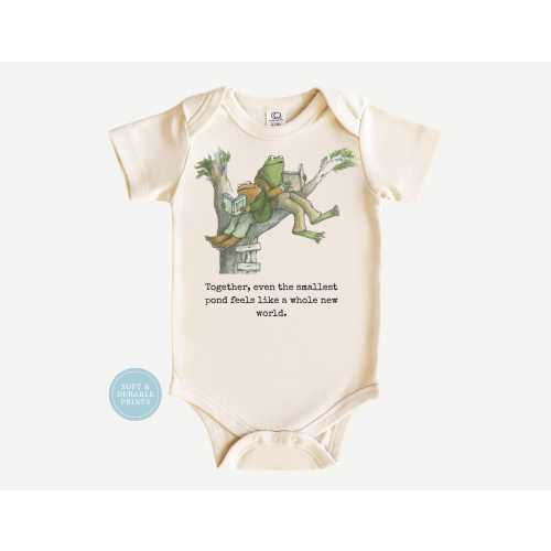 Frog and Toad Newborn Baby Onesie, White Bodysuit for Unisex Cute Babies, Stylish and Comfortable | Perfect Baby Shower Gift