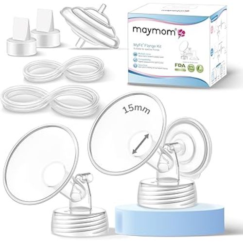 Maymom Pump Parts Compatible with Spectra S1 S2 9 Plus Electric Breastpump, 15mm Flange Valve Tubing Backflow Protector, Not Original Spectra Replacement Pump Parts Accessories