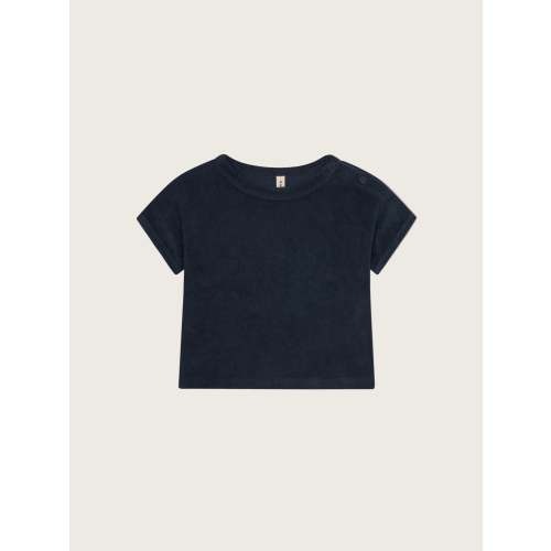 Navy Terry Boxy T-Shirt | Organic Zoo