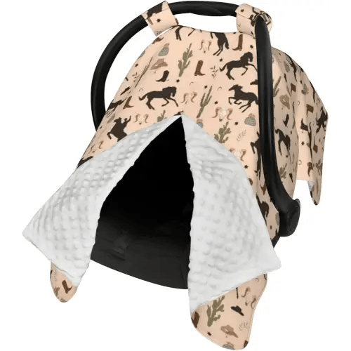Western Baby Car Seat Canopy Cover, Nursing Cover for Newborn, Western Baby Stuff Stroller Cover for All Seasons