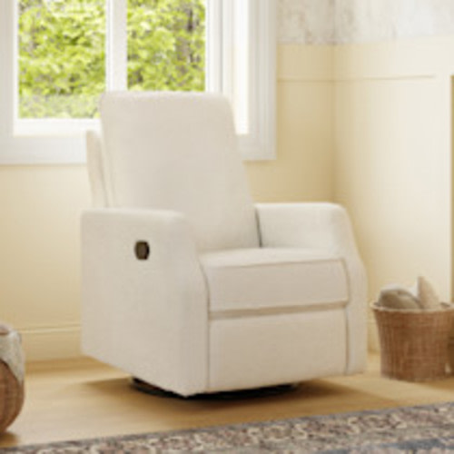 daVinci Lucas Pillowback Manual Swivel Recliner - Cozy Cream Boucle
