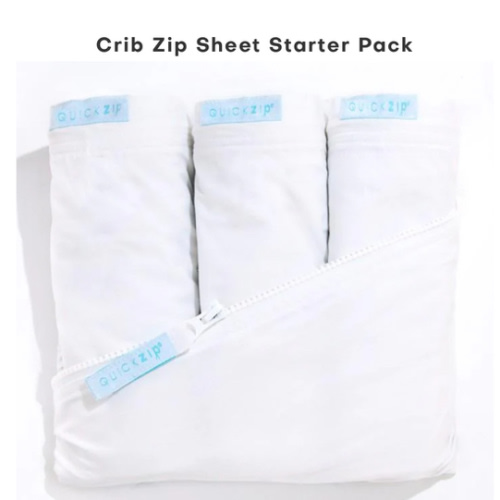 Crib Zip Sheet Starter Pack - Crib 3-Pack / White