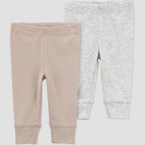 Carter's Just One You® Baby Boys' 2pk Striped Pants- Gray/Tan 3M