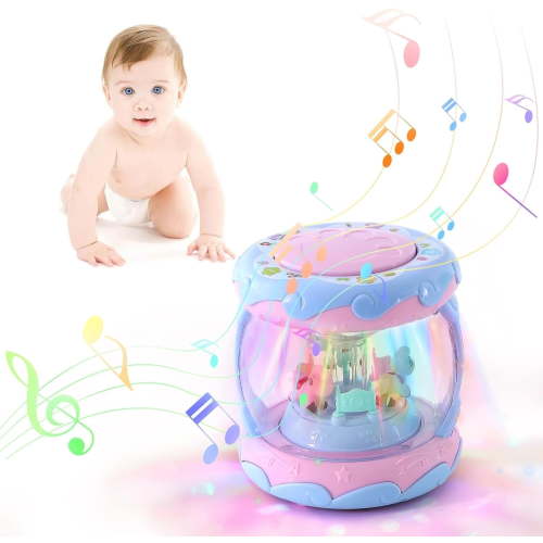Toddler Toy for 1 Year Old Girl - Rotating Light up Musical Toy - Musical Learning Toys for Baby 6 to 12 Months - Birthday Gifts for Kid 1 2 Years Old
